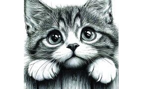 نمونه طراحی های سیاه قلم - گربه ها